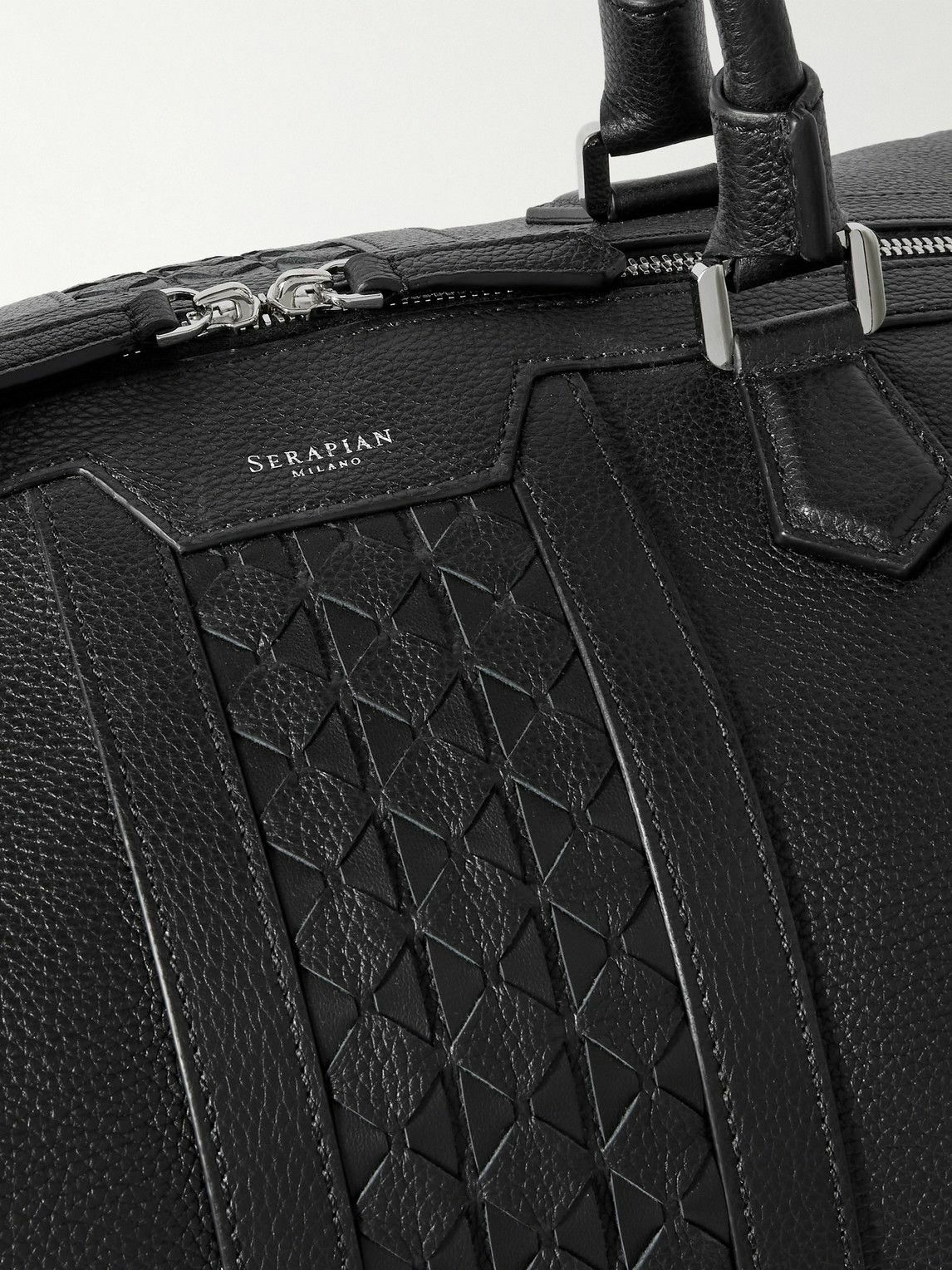 Serapian - Mosaico Textured and Cachemire Full-Grain Leather Weekend Bag