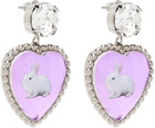 Safsafu SSENSE Exclusive Silver & Purple Bunny Bff Earrings