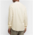 Holiday Boileau - Ingalls Grandad-Collar Striped Cotton-Poplin Jacquard Shirt - Cream
