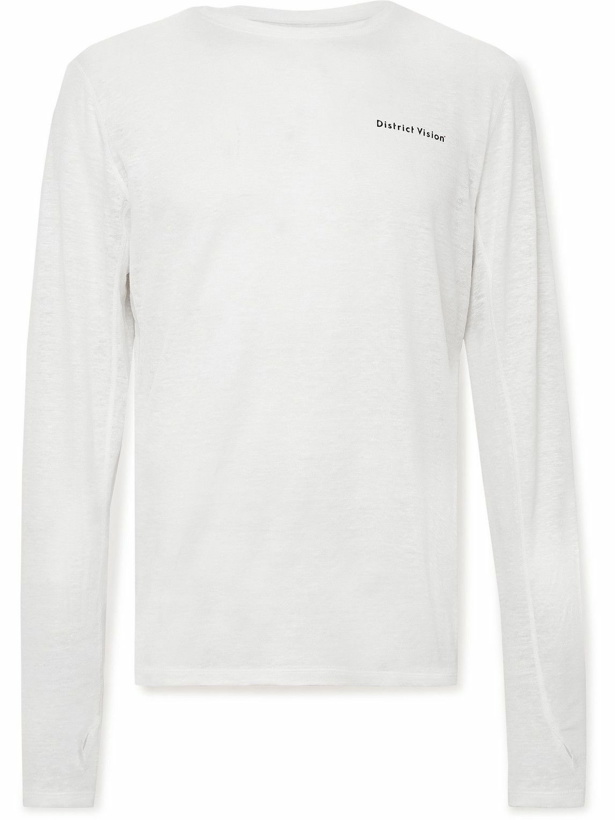 Photo: DISTRICT VISION - Sukha Logo-Print Hemp-Jersey T-Shirt - White