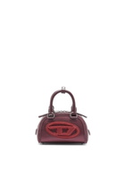Diesel 1DR Dome - Small bowling bag in satin and suede - Crossbody Bags Womens in Red