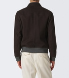 Brunello Cucinelli Cashmere-trimmed leather blouson jacket