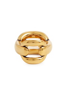 Alexander Mcqueen Peak Chain Ring Gold