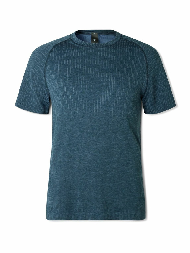 Photo: Lululemon - Metal Vent Slim-Fit Tech Stretch-Jersey T-Shirt - Blue