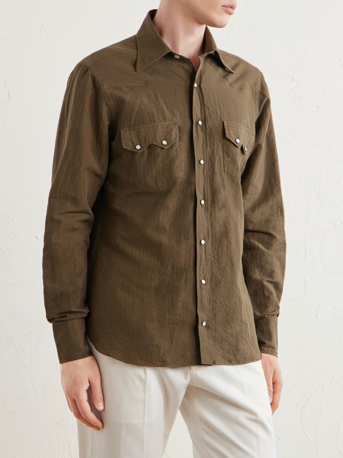 J. Mueser - Cotton Western Shirt - Brown