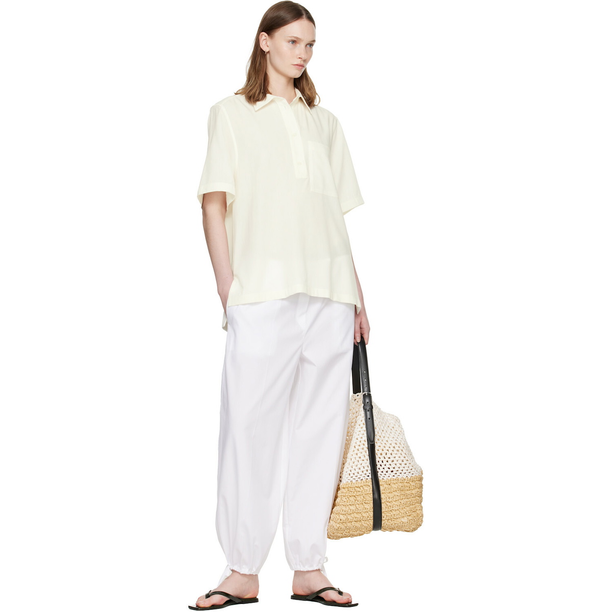 TOTEME Off-White Fluid Polo