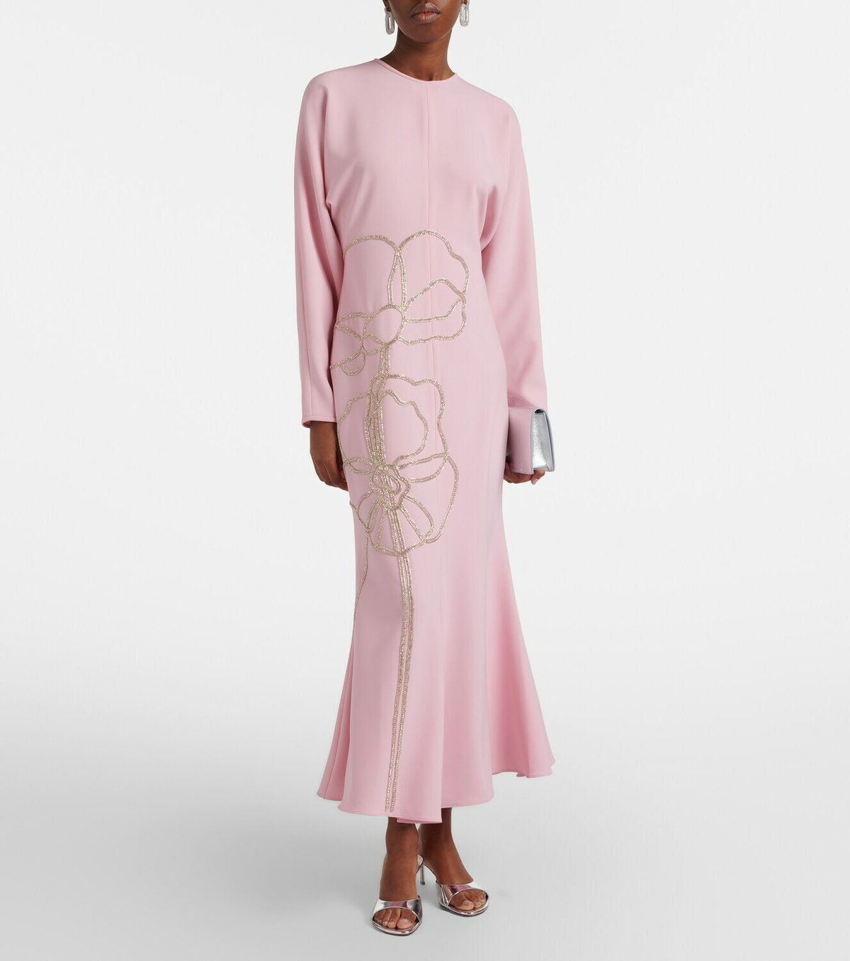 Costarellos Avenna embellished crêpe midi dress