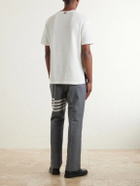 Thom Browne - Pointelle-Knit Cotton and Linen-Blend T-Shirt - White