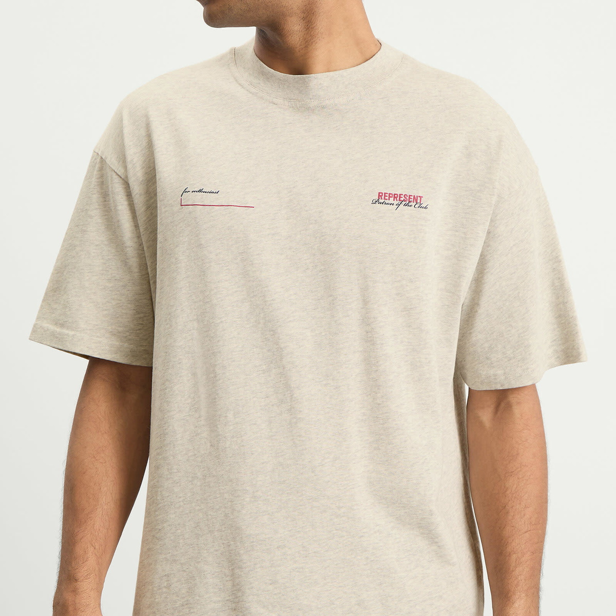 Represent Men's Patron Of The Club T-Shirt in Cream Marl