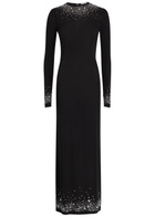 Rabanne Stud-embellished Stretch-jersey Maxi Dress Black