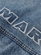 Marant - Jango Logo-Embroidered Distressed Denim Jacket - Blue