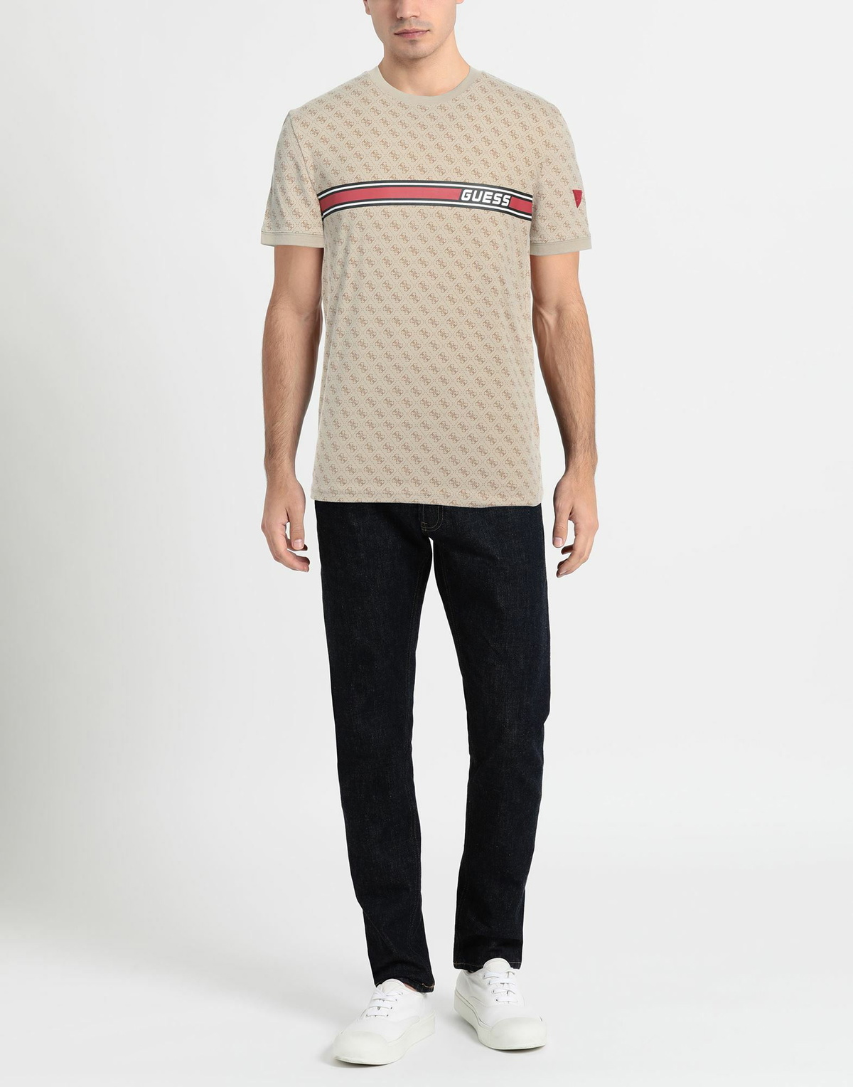 Guess Mens T-shirt in Beige