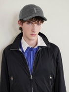 TOM FORD - Leather-Trimmed Logo-Embroidered Cashmere Baseball Cap - Gray
