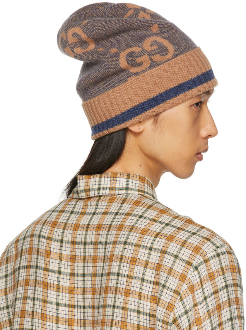 Gucci Kids Baby GG pattern wool hat - Blue