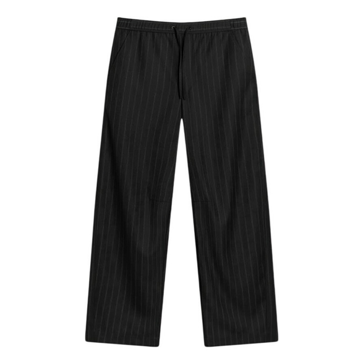 Photo: END. x Samsøe Samsøe Men's Saeryx Wide Elasticated Trousers in Black Pinstripe