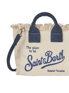MC2 Saint Barth Natural Cotton Canvas Mini Vanity Bag