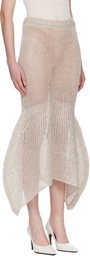 ISSEY MIYAKE Beige Panini Pulled Maxi Skirt