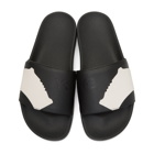 Y-3 Black and White Adilette Sandals