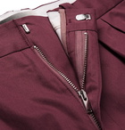 Isabel Marant - Nicklas Cropped Tapered Pleated Cotton Twill Trousers - Burgundy