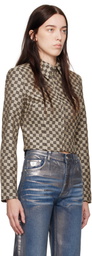 MISBHV Jacquard Canvas Monogram Cropped Jacket