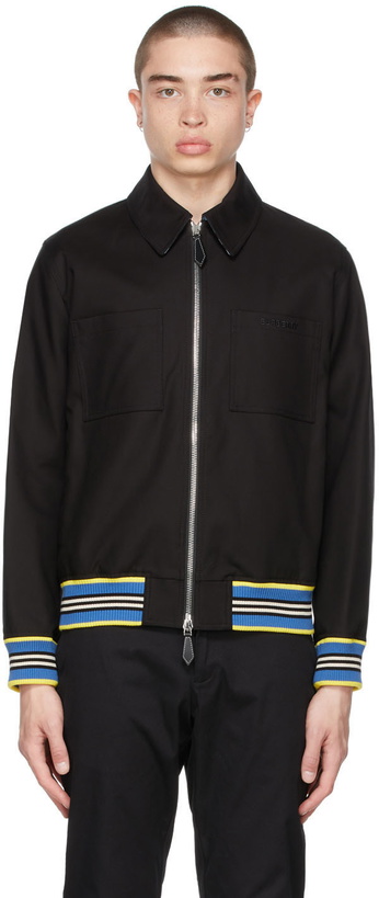 Photo: Burberry Black Icon Stripe Harrington Jacket