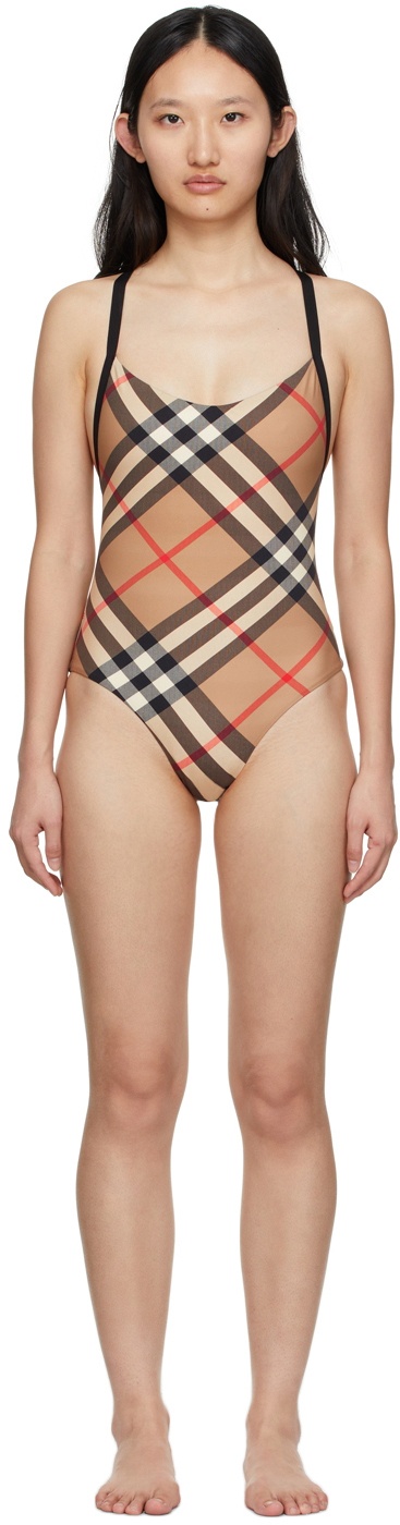 Photo: Burberry Beige Vintage Check One-Piece Swimsuit
