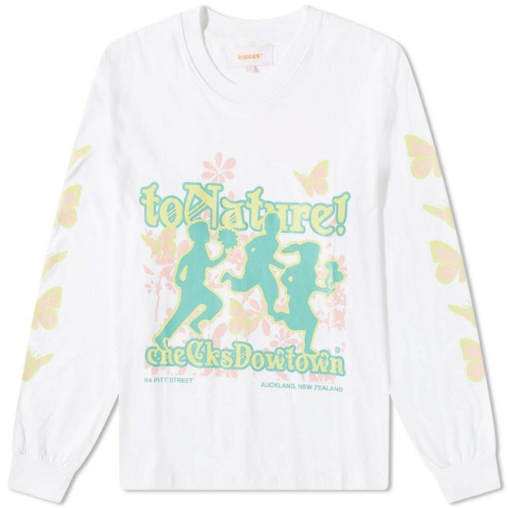 Photo: Checks Downtown Men's Long Sleeve To Nature T-Shirt in White