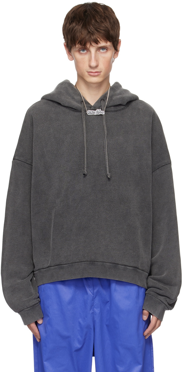 Acne Studios Gray Faded Hoodie Acne Studios