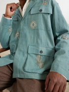 Kartik Research - Safari Embroidered Cotton Jacket - Green
