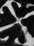 Off-White - Jacquard-Knit Mohair-Blend Sweater - Black
