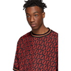 Fendi Red and Black All Over Forever Fendi Shirt