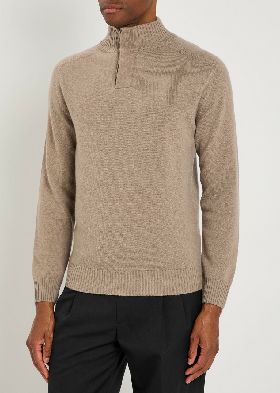 Aurélien City Wool and Cashmere-blend Jumper Taupe