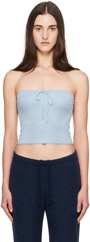 Photo: St. Agni Blue Wool Strapless Top