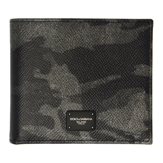 Photo: Dolce and Gabbana Black and Grey Camo Bifold Wallet