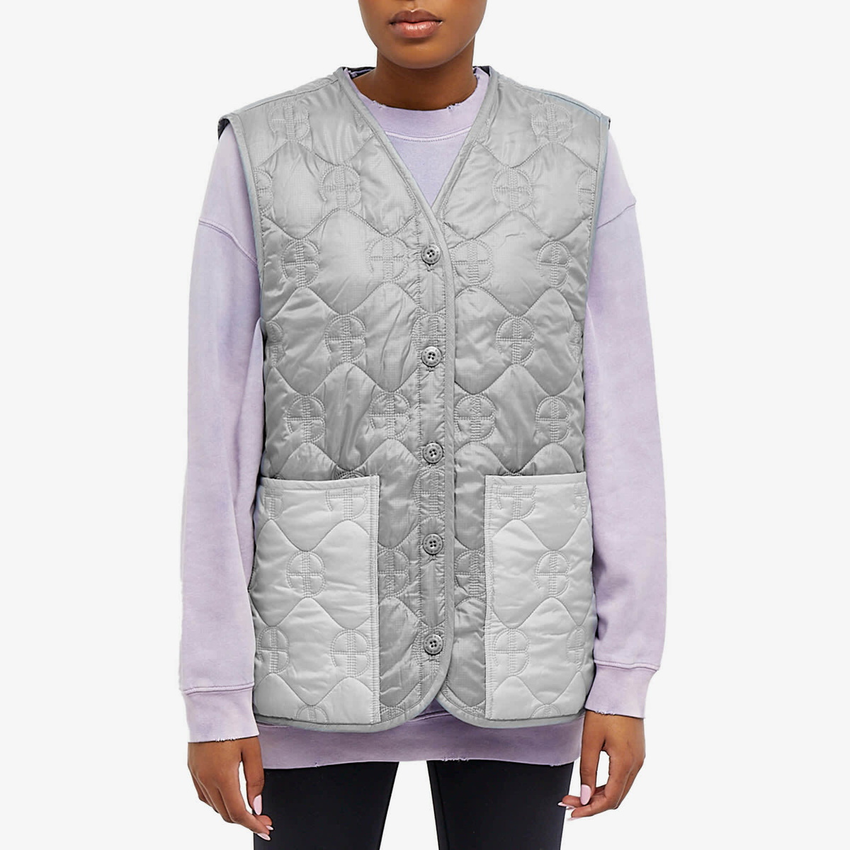 Anine Bing Women s Andy Monogram Vest in Grey ANINE BING