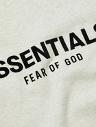 FEAR OF GOD ESSENTIALS - Logo-Flocked Cotton-Blend Jersey Sweatshirt - Gray