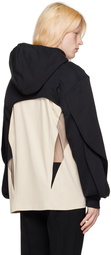 Mugler Black Cropped Hoodie