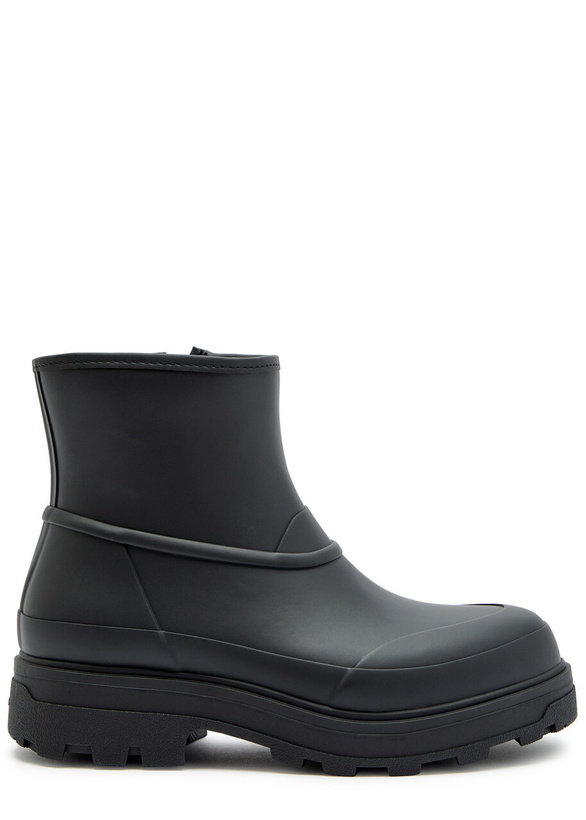 Photo: Kassl Editions X Tretorn Estelle Rubber Wellington Ankle Boots Black