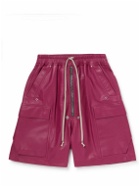 Rick Owens - Straight-Leg Leather Drawstring Shorts - Pink