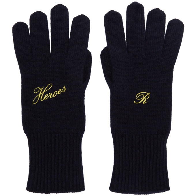 Photo: Raf Simons Navy Cashmere Heroes Gloves