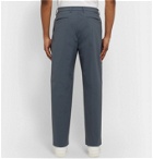 Valentino - Tapered Pleated Tech Cotton-Blend Trousers - Gray