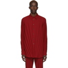 Valentino Red Plisse Shirt