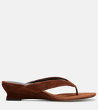 Le Monde Béryl Micro Wedge 40 suede thong sandals
