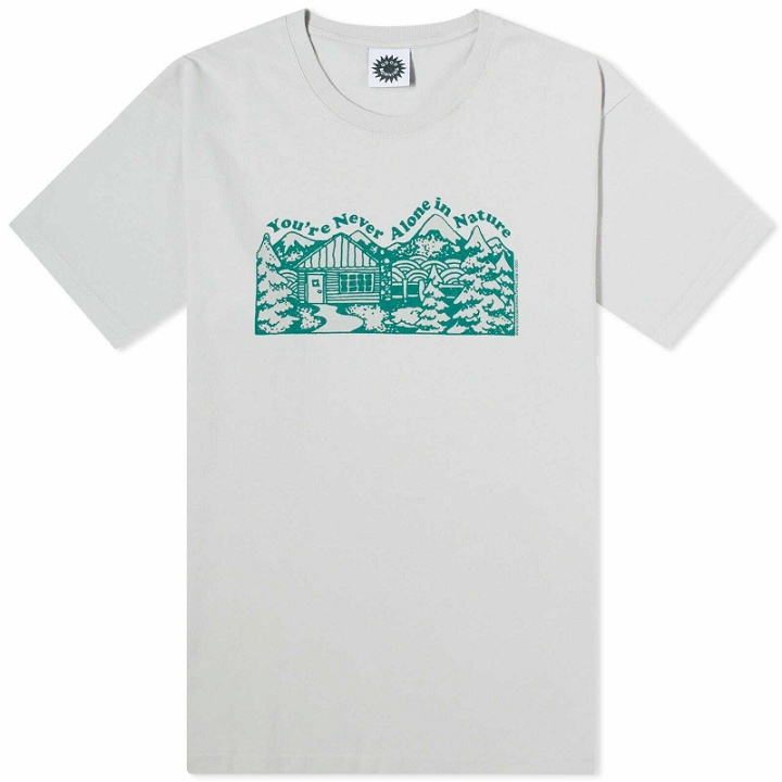 Photo: Good Morning Tapes Men's You're Never Alone In Nature T-Shirt in Stone
