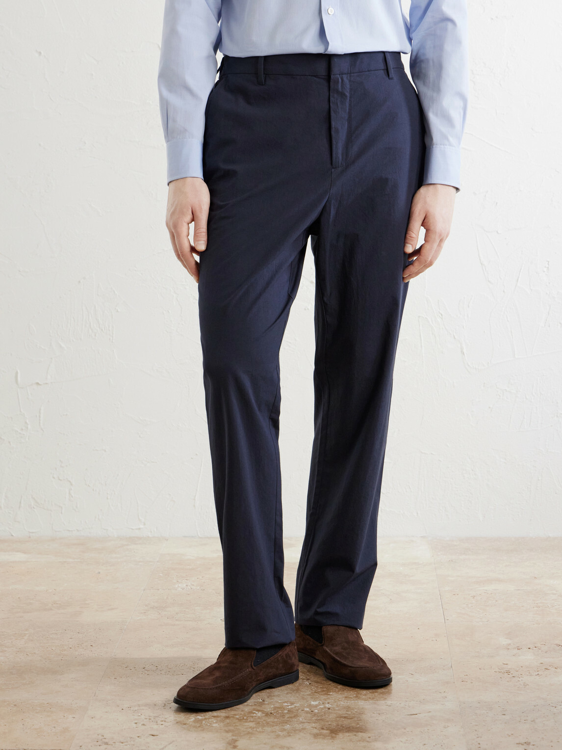 Sunspel - Straight-Leg Cotton-Poplin Suit Trousers - Blue