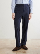 Sunspel - Straight-Leg Cotton-Poplin Suit Trousers - Blue