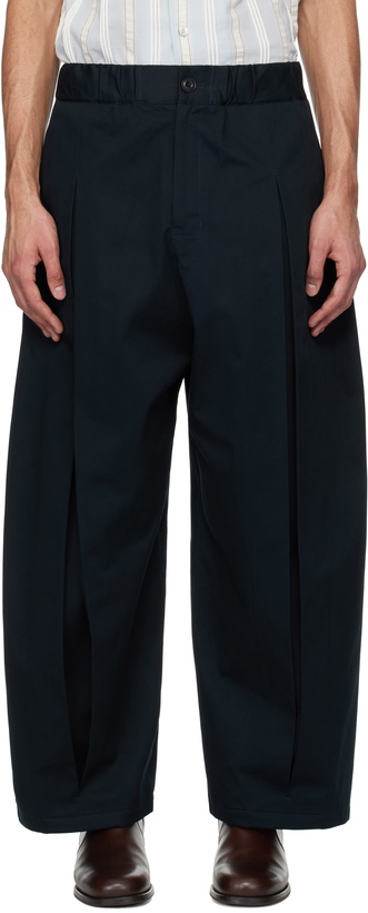 Photo: SAGE NATION Navy Box Pleat Trouser