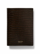 TOM FORD - Lizard-Effect Glossed-Leather Passport Holder