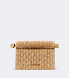Jacquemus Rond Carré Small raffia-effect clutch