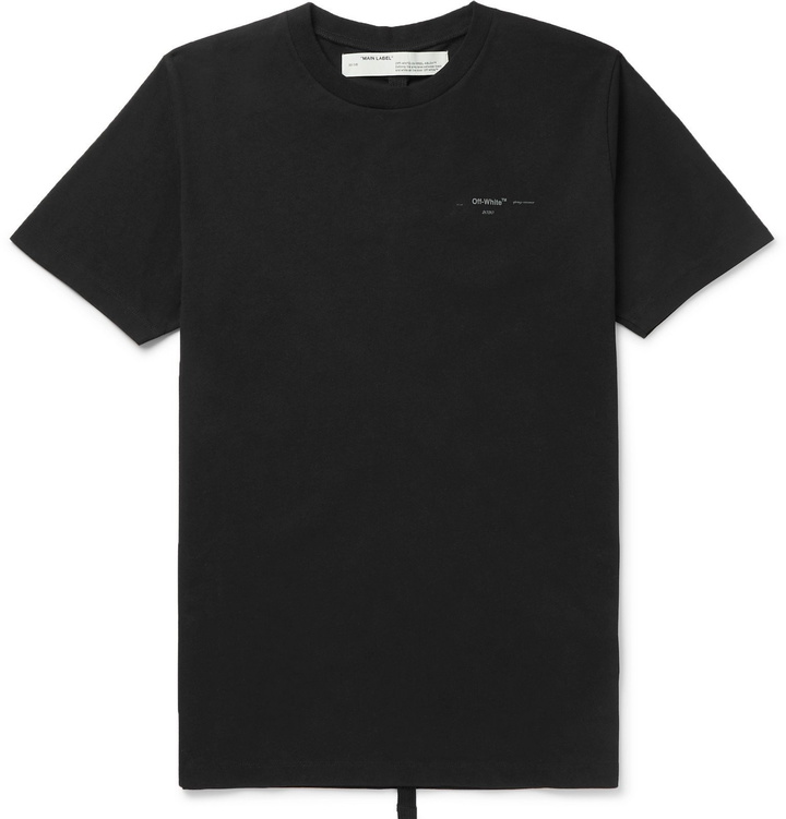 Photo: Off-White - Glow-In-The-Dark Printed Cotton-Jersey T-Shirt - Black